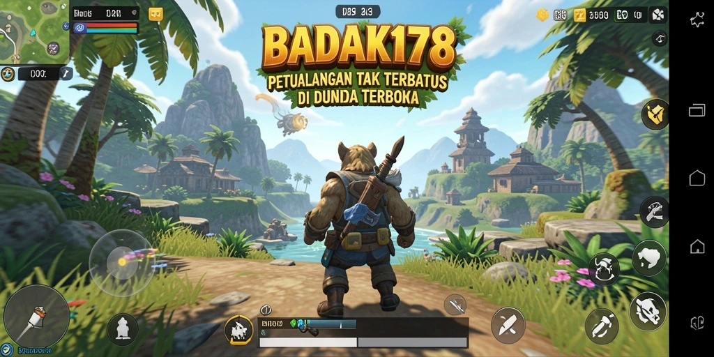 Tangkapan layar gameplay BADAK178 menunjukkan dunia terbuka yang penuh petualangan.