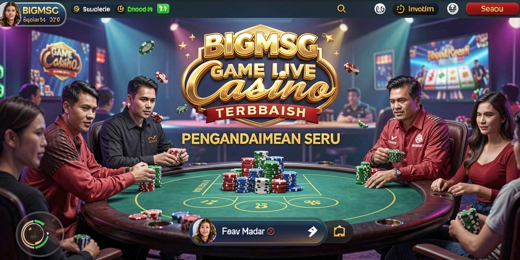 Screenshot gameplay BIGMSG menampilkan aksi seru Live Casino.