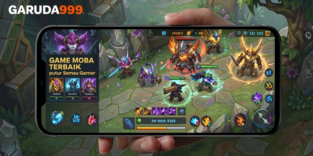 Tangkapan layar gameplay GARUDA999 yang menunjukkan pertarungan tim yang seru.