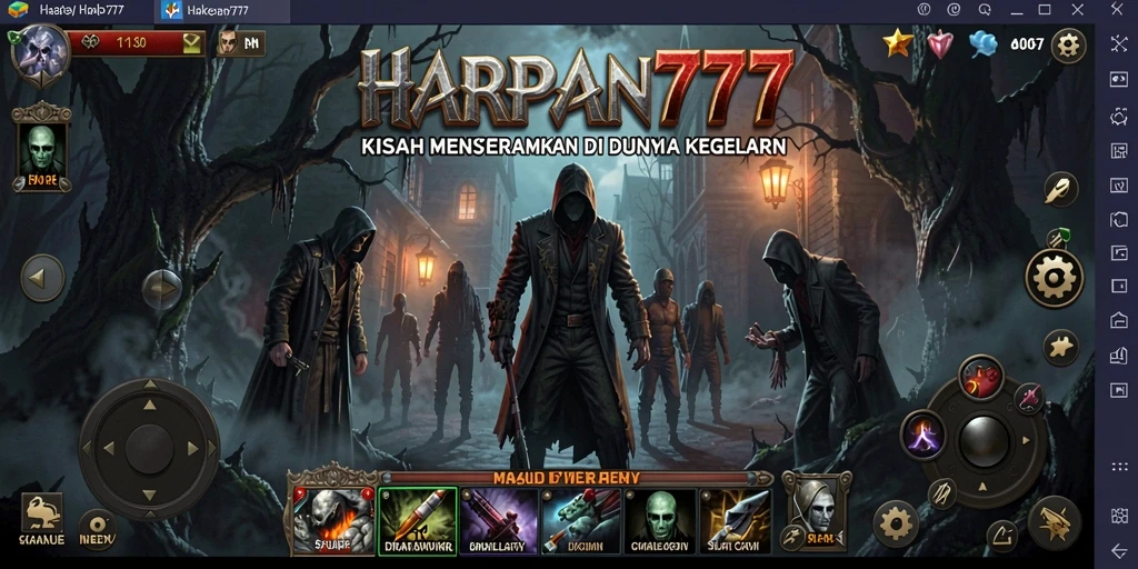 Tampilan gameplay menyeramkan di dalam kegelapan HARAPAN777.