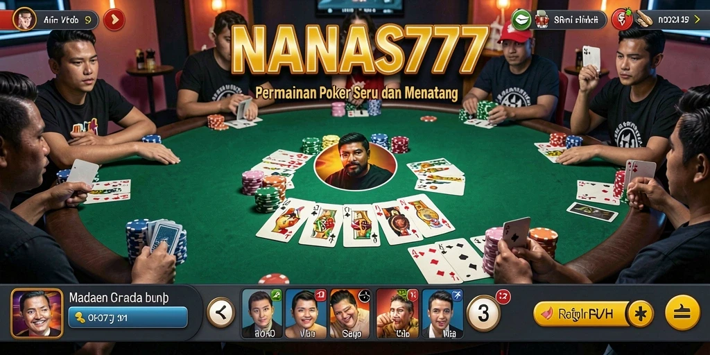Tampilan mendebarkan dari permainan Poker di NANAS777.