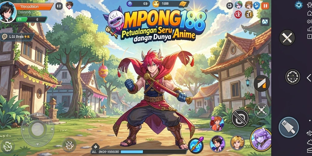 Tangkapan layar gameplay OMPONG188 menampilkan aksi seru dalam dunia anime.