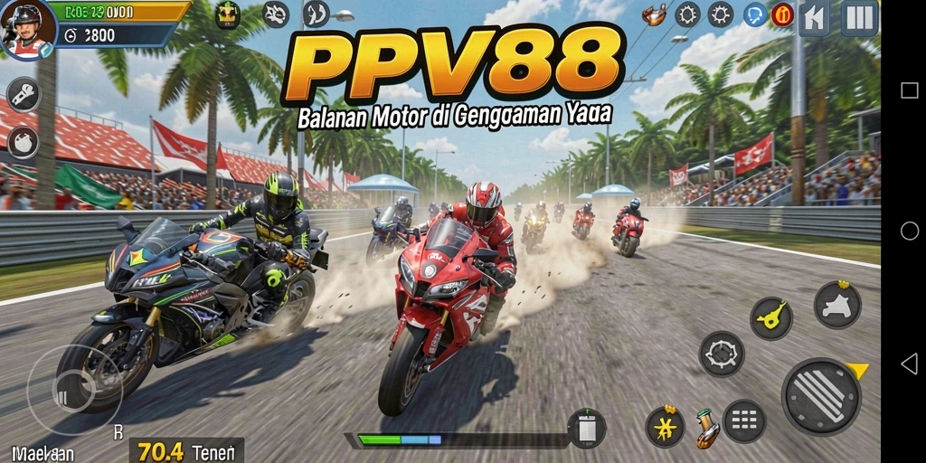 Tangkapan layar PPV88 menunjukkan momen balapan motor yang mendebarkan.