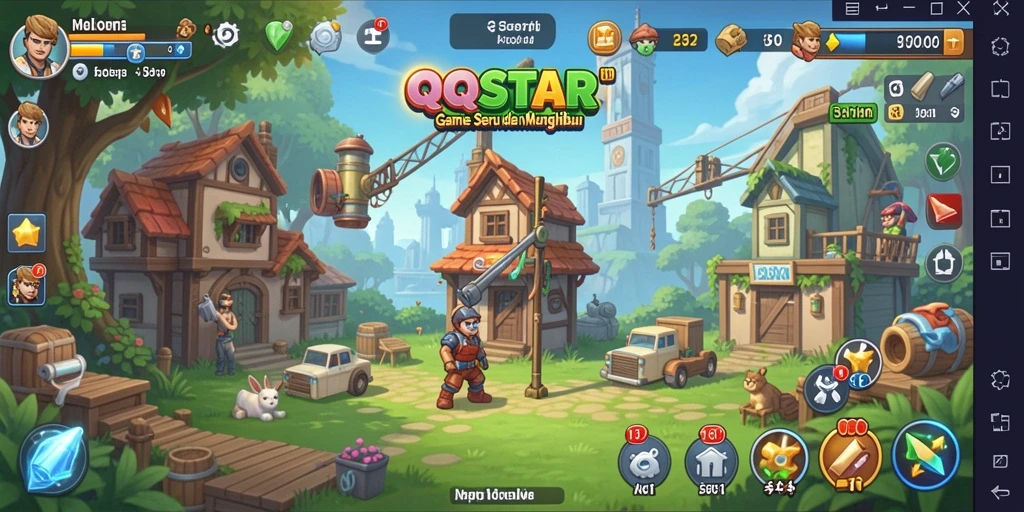 Tampilan gameplay <strong>QQSTAR</strong> yang menarik dan penuh aksi di dunia Idle.