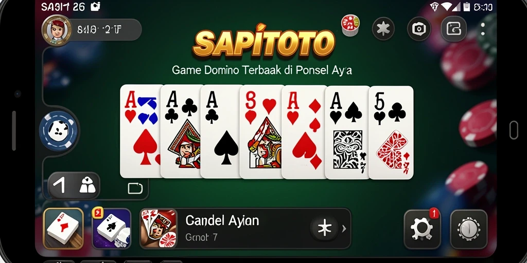 Screenshot gameplay SAPITOTO yang menunjukkan keseruan permainan Domino.