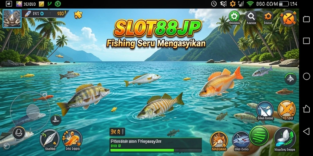 Menampilkan gameplay menarik dari SLOT88JP dengan aksi memancing yang seru.
