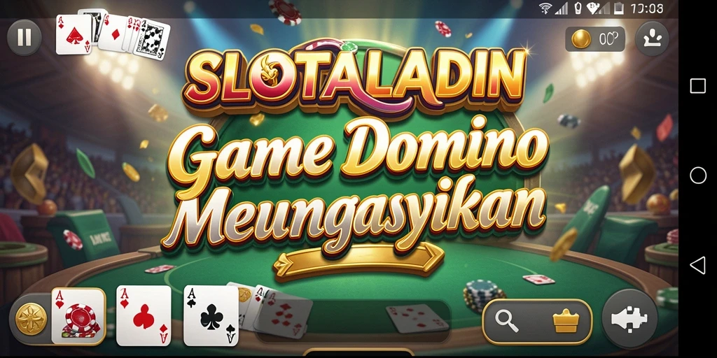 Tangkapan layar gameplay yang memperlihatkan keseruan bermain Domino di SLOTALADIN.