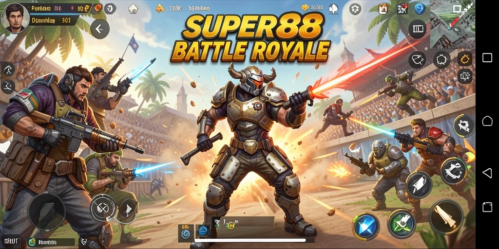 Screenshot pertandingan SUPER88 menampilkan momen pertempuran yang mendebarkan.