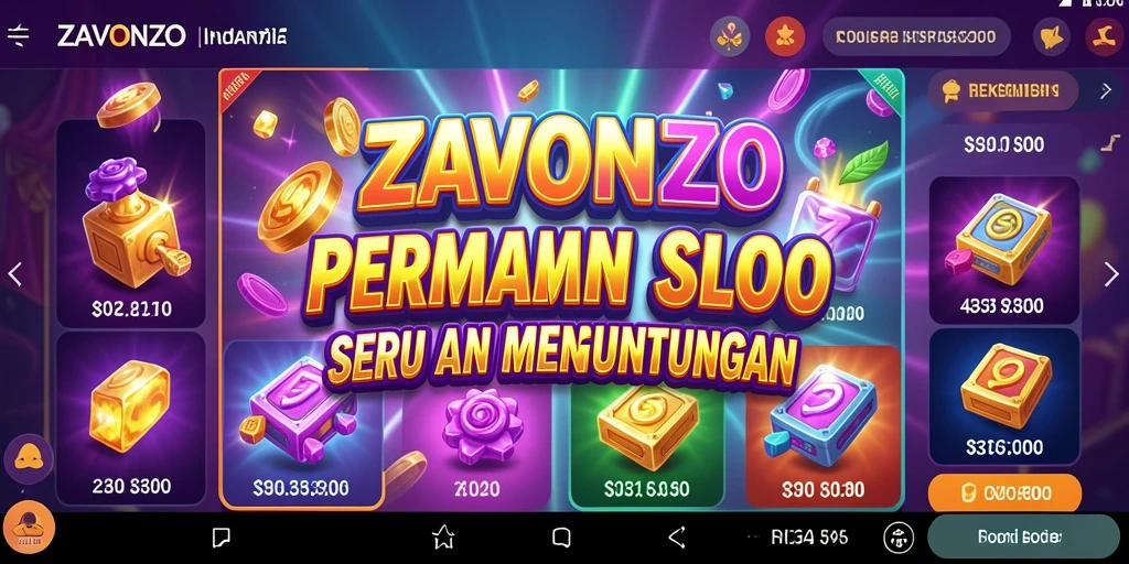 Screenshot gameplay ZAVONZO menampilkan visual menarik dan fitur slot yang seru.